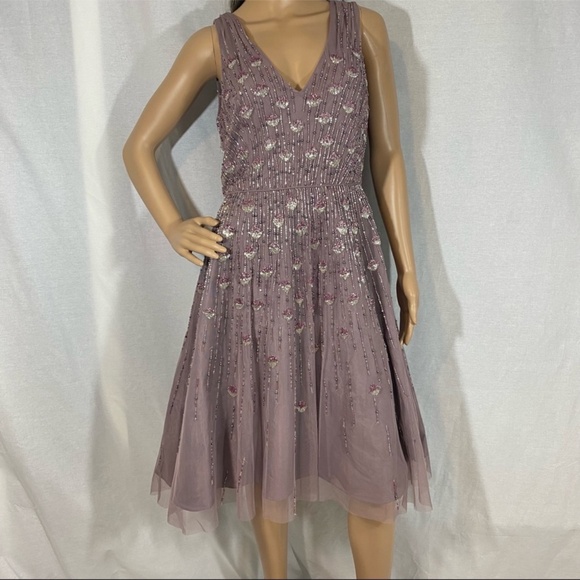 Aidan Mattox Embellished Fit & Flare Midi Dress - Picture 4 of 16